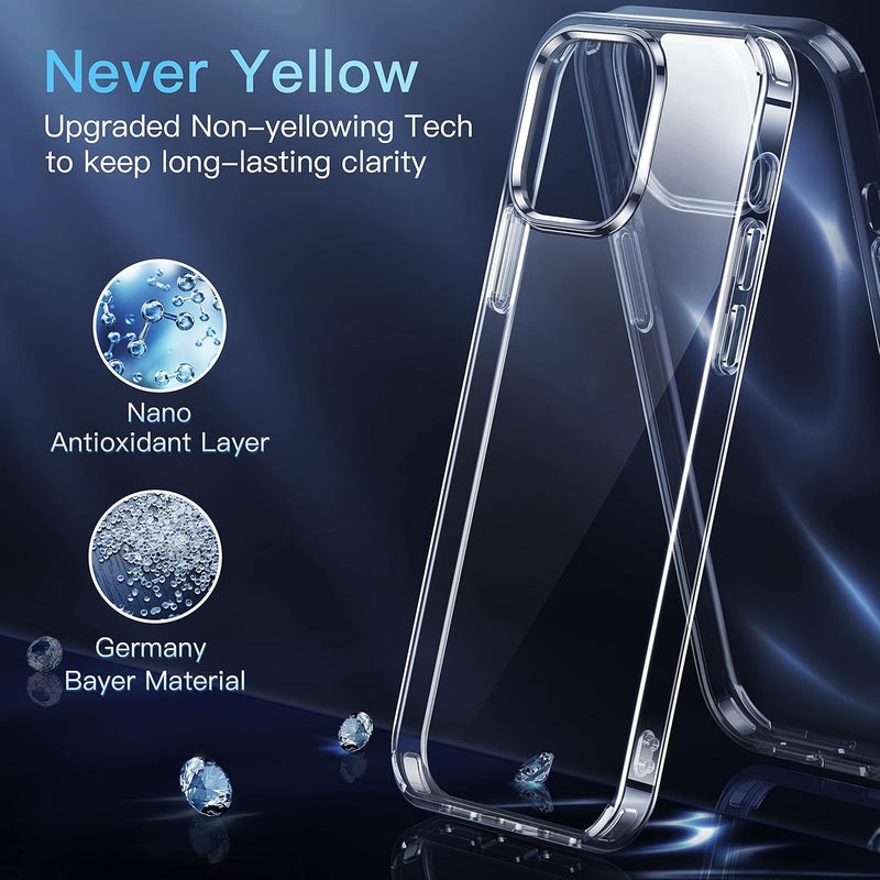 CASEKOO for iPhone 13 Pro Max Case Crystal Clear, [Never Yellow Technology] [Military-Grade Protection] Transparent Slim Cover Women Men for iPhone 13 ProMax Phone Case 6.7 inch, Clear - Image 2